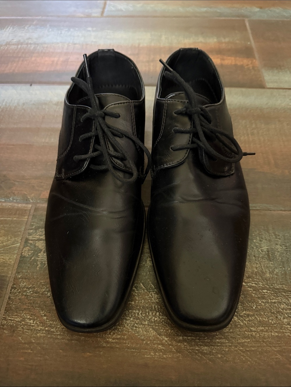 King Black Leather-Lined Kids/Youth Dress Shoe - Black Size 7.5M